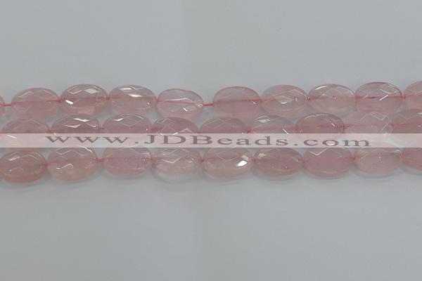 CRQ148 15.5 inches 13*18mm faceted oval natural rose quartz beads