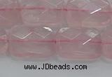 CRQ166 15.5 inches 13*18mm faceted rectangle natural rose quartz beads