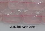 CRQ167 15.5 inches 15*20mm faceted rectangle natural rose quartz beads