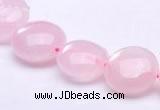 CRQ18 8*14mm flat round natural rose quartz beads wholesale