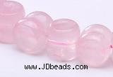 CRQ19 12*12mm dumbbell-shaped natural rose quartz bead Wholesale