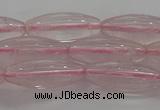 CRQ190 15.5 inches 8*20mm rice natural rose quartz beads