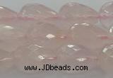 CRQ197 15.5 inches 12*16mm faceted teardrop natural rose quartz beads