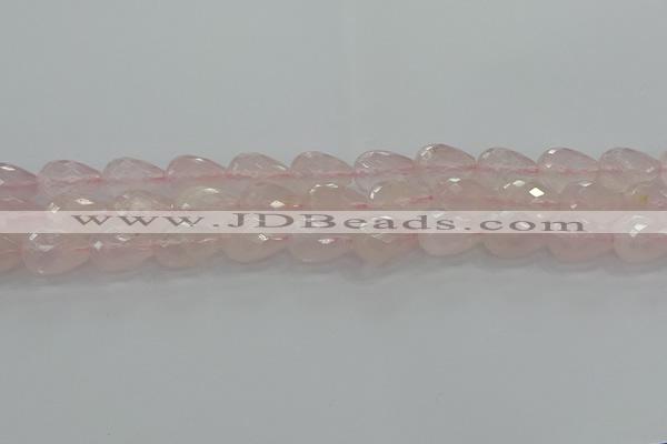 CRQ197 15.5 inches 12*16mm faceted teardrop natural rose quartz beads