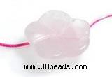 CRQ21 17 inches 24mm carved flower rose quartz beads Wholesale