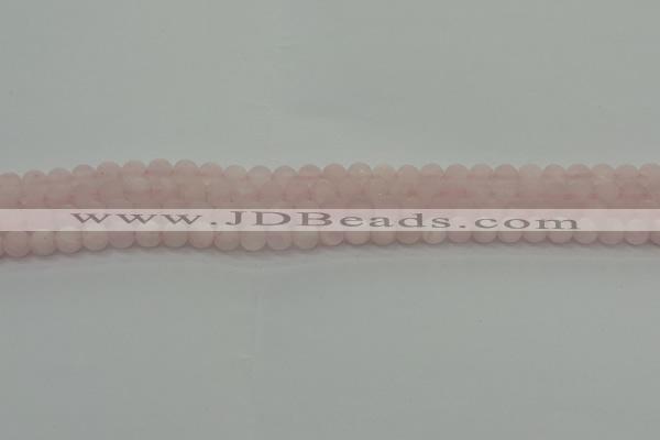 CRQ220 15.5 inches 4mm round matte rose quartz gemstone beads