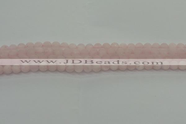 CRQ221 15.5 inches 6mm round matte rose quartz gemstone beads