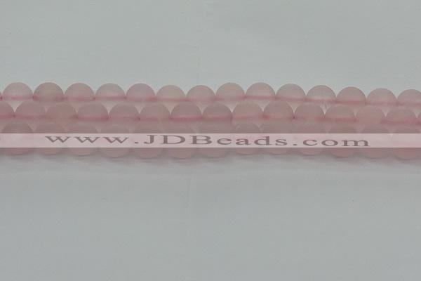 CRQ224 15.5 inches 12mm round matte rose quartz gemstone beads