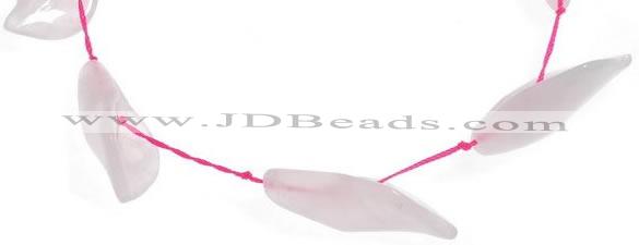 CRQ23 14*35mm daffodilly petal rose quartz beads Wholesale