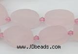 CRQ234 15.5 inches 13*20mm oval rose quartz beads wholesale