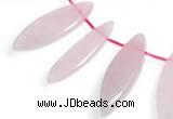 CRQ24 multi sizes flat rice shape rose quartz beads wholesale