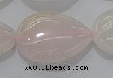 CRQ241 15.5 inches 18*25mm flat teardrop rose quartz beads