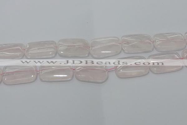 CRQ246 15.5 inches 18*25mm rectangle rose quartz beads wholesale