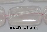 CRQ247 15.5 inches 22*30mm rectangle rose quartz beads wholesale