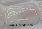 CRQ248 15.5 inches 30*40mm rectangle rose quartz beads wholesale