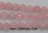 CRQ262 15.5 inches 8mm faceted round rose quartz beads