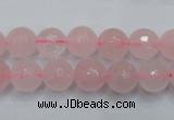 CRQ264 15.5 inches 10mm faceted round rose quartz beads