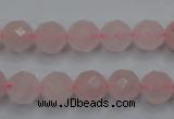 CRQ265 15.5 inches 10mm faceted round rose quartz beads