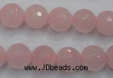 CRQ266 15.5 inches 12mm faceted round rose quartz beads