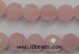 CRQ267 15.5 inches 12mm faceted round rose quartz beads