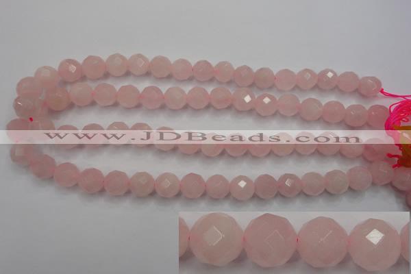 CRQ267 15.5 inches 12mm faceted round rose quartz beads