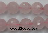 CRQ268 15.5 inches 14mm faceted round rose quartz beads