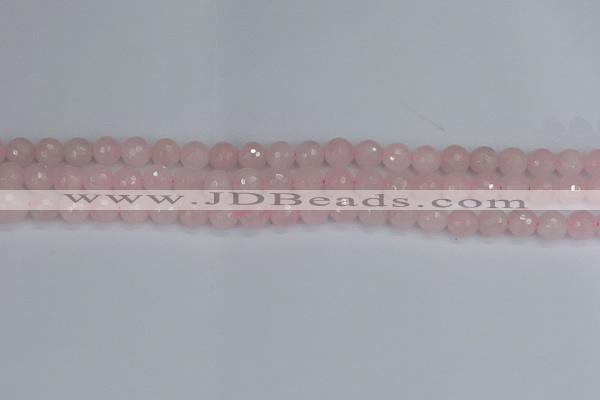 CRQ281 15.5 inches 6mm faceted round rose quartz beads wholesale