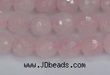 CRQ282 15.5 inches 8mm faceted round rose quartz beads wholesale