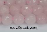 CRQ283 15.5 inches 10mm faceted round rose quartz beads wholesale