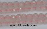 CRQ288 15.5 inches 4mm faceted round rose quartz gemstone beads