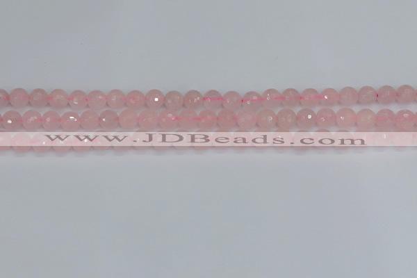 CRQ289 15.5 inches 6mm faceted round rose quartz gemstone beads