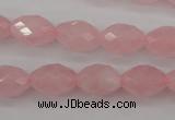 CRQ352 15.5 inches 10*14mm faceted rice rose quartz beads