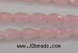 CRQ356 15.5 inches 8*12mm faceted teardrop rose quartz beads