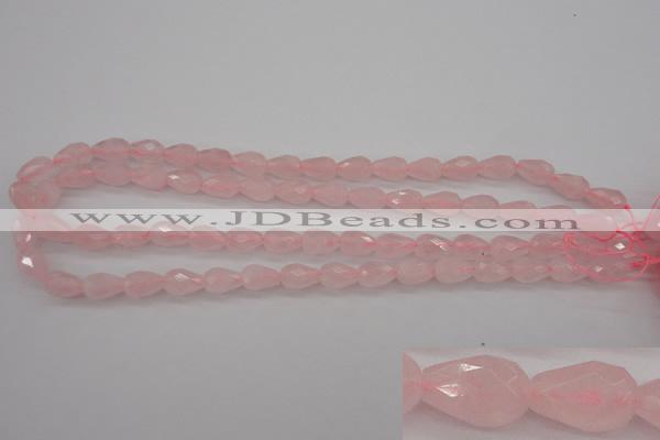 CRQ356 15.5 inches 8*12mm faceted teardrop rose quartz beads