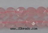 CRQ360 15.5 inches 8mm faceted coin rose quartz beads wholesale