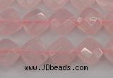 CRQ368 15.5 inches 8*8mm faceted diamond rose quartz beads