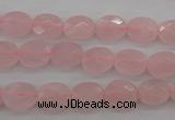 CRQ372 15.5 inches 8*10mm faceted oval rose quartz beads wholesale