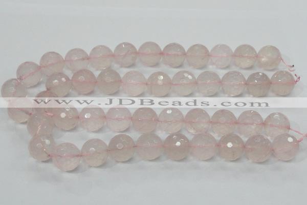 CRQ38 15.5 inches 18mm faceted round natural rose quartz beads