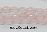 CRQ39 15.5 inches 6*10mm faceted rice natural rose quartz beads