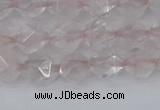 CRQ401 15.5 inches 6mm faceted nuggets rose quartz beads