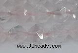 CRQ402 15.5 inches 8mm faceted nuggets rose quartz beads