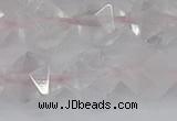 CRQ404 15.5 inches 12mm faceted nuggets rose quartz beads