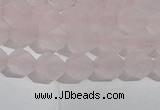 CRQ406 15.5 inches 6mm faceted nuggets matte rose quartz beads