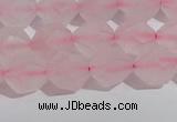 CRQ407 15.5 inches 8mm faceted nuggets matte rose quartz beads