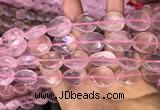 CRQ423 15.5 inches 15*20mm faceted flat teardrop rose quartz beads