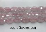 CRQ427 22*28mm - 25*30mm faceted octagonal rose quartz beads