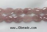 CRQ429 30*35mm - 35*45mm faceted octagonal rose quartz beads