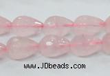 CRQ43 15.5 inches 10*14mm faceted teardrop natural rose quartz beads