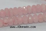 CRQ48 15.5 inches 6*10mm faceted rondelle natural rose quartz beads