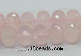 CRQ49 15.5 inches 10*14mm faceted rondelle natural rose quartz beads